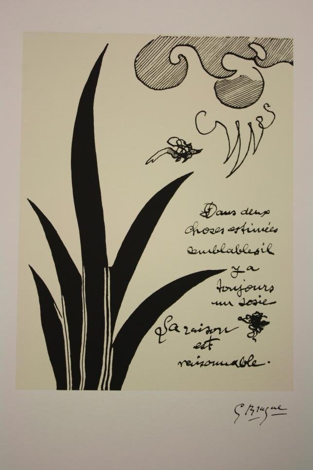 Georges Braque(1882) Off Lithografie "Dans deux Choses " Ges, Antiek en Kunst, Kunst | Litho's en Zeefdrukken, Gesigneerd in de plaat