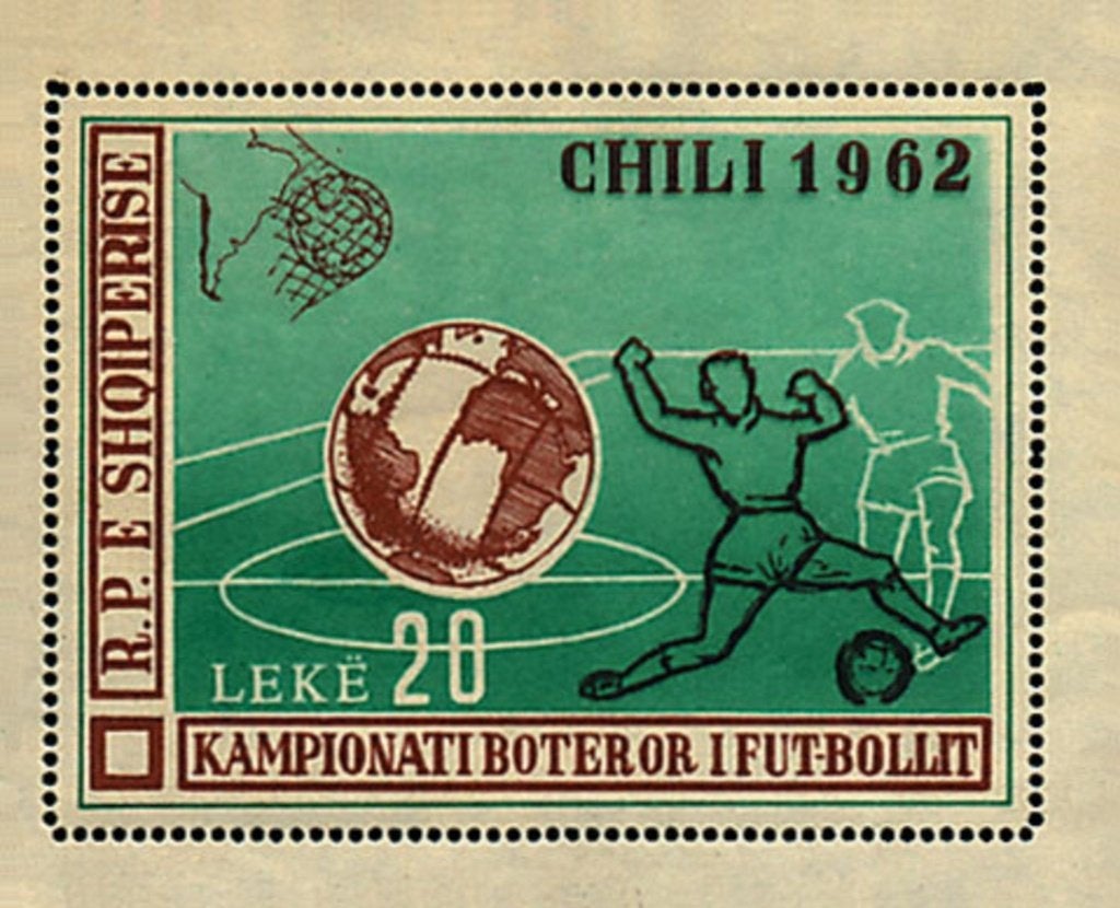 Albanië, 1962, WK voetbal, getand, postfris, Michel blok 11, Ophalen of Verzenden, Overige landen, Postfris
