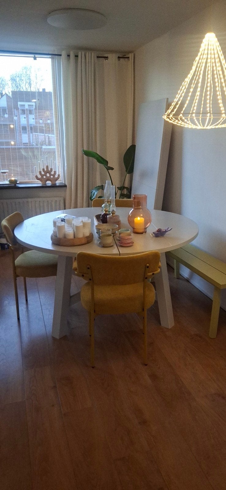 Ronde eettafel 150 cm, Huis en Inrichting, Ophalen, Rond, 100 tot 150 cm, 100 tot 150 cm