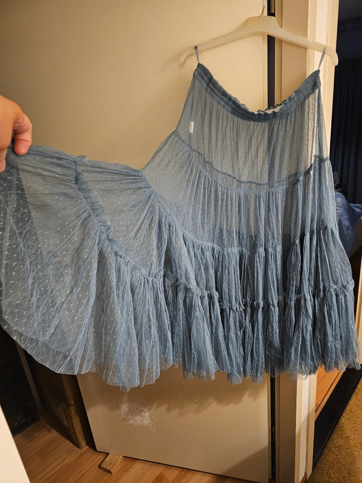 Blauwe Bohemia Petticoat Rok te Koop incl.verz €37,-, Maat 38/40 (M), Zo goed als nieuw, Onder de knie, Verzenden