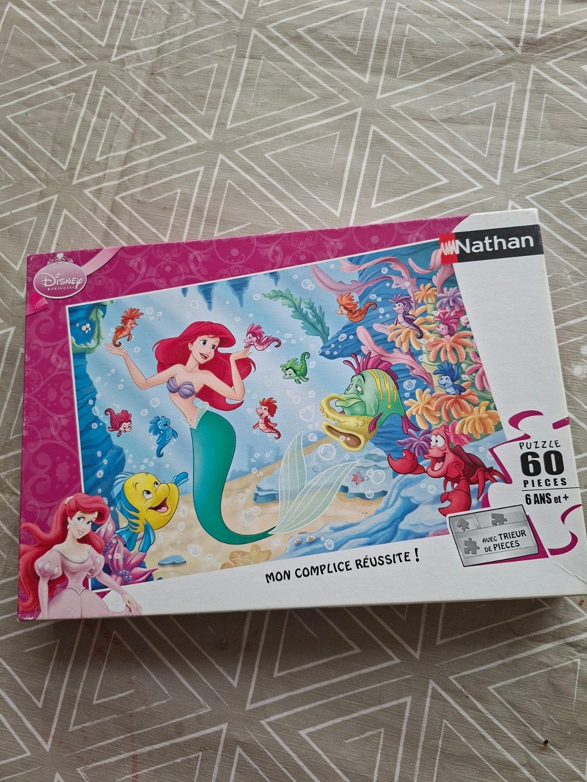 Disney Kleine Zeemeermin Ariel Nathan Legpuzzel 60 Stukjes, Ophalen of Verzenden, 10 tot 50 stukjes, Gebruikt, 6 jaar of ouder