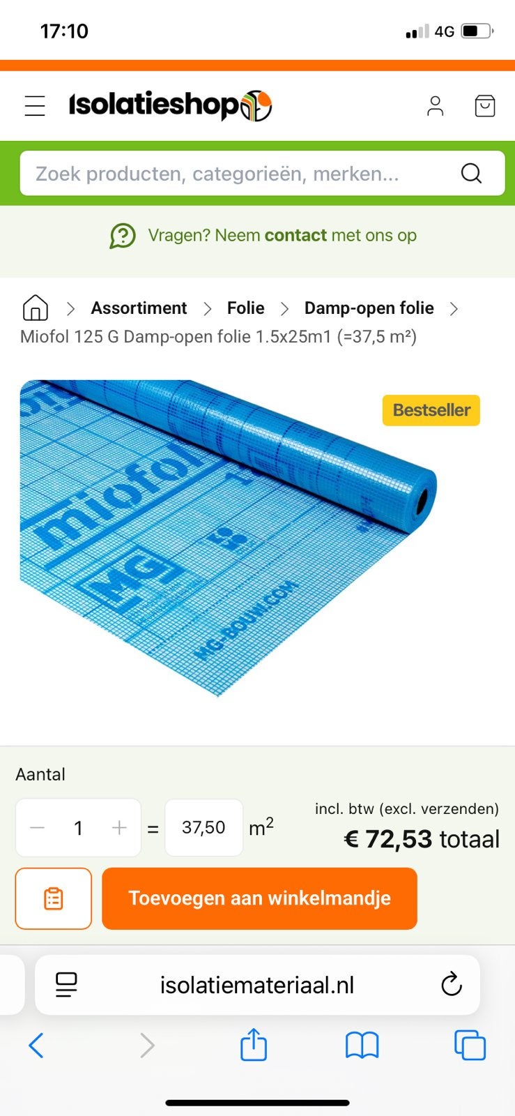 Mifol dampopen folie, Ophalen, Zo goed als nieuw
