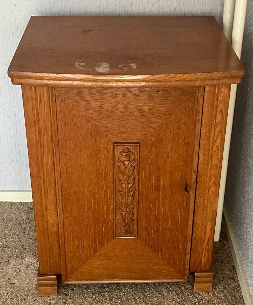 Vintage automatische zig-zag Singernaaimachine in kast., Antiek en Kunst, Antiek | Naaimachines, Ophalen