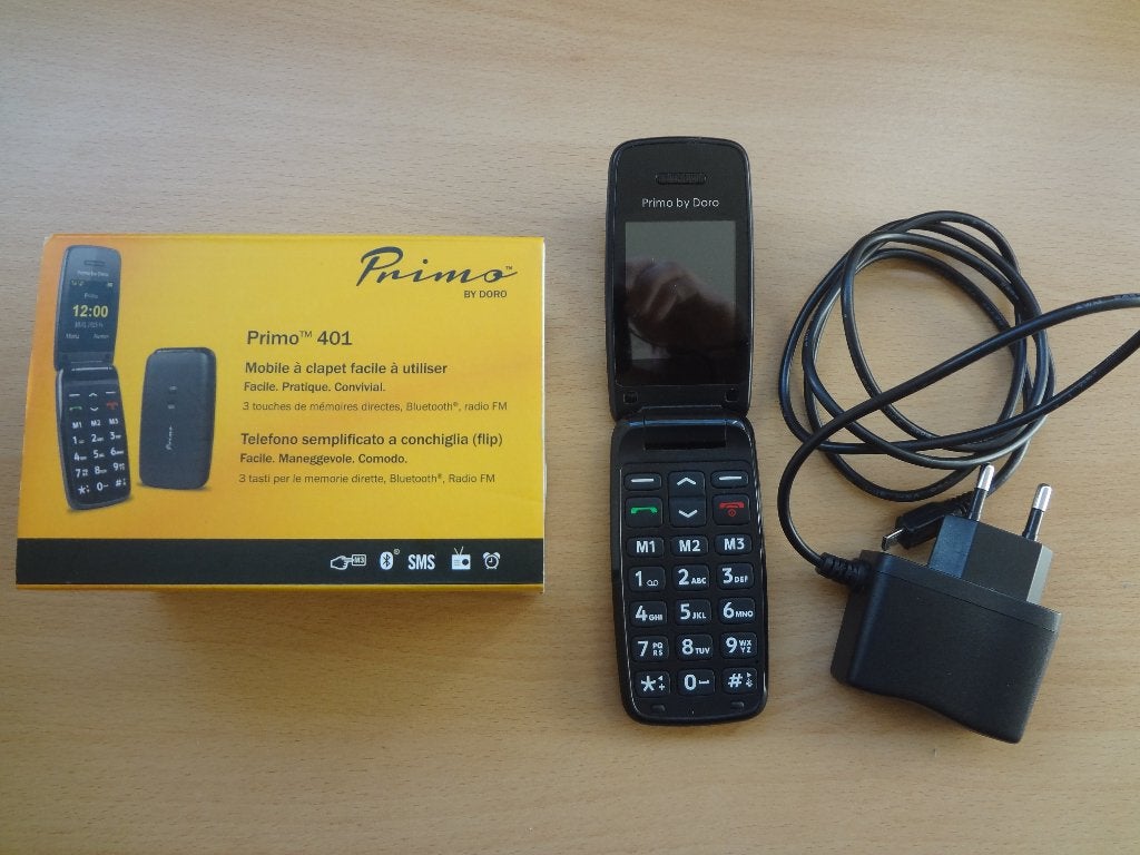 Telefoon Primo 401 set (Doos, tel., oplader, gebruiksaanw.), Gebruikt, Verzenden, Geen camera, Inklapmodel