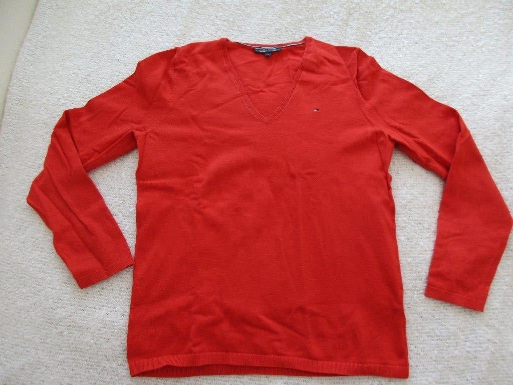 Tommy Hiliger rood / oranje trui M, Maat 38/40 (M), Ophalen of Verzenden, Zo goed als nieuw, Rood