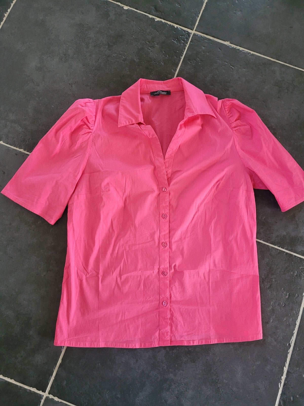 Leuke vlotte blouse ladress la dress fuchsia mt xl, Verzenden, Maat 46/48 (XL) of groter, Zo goed als nieuw, Roze