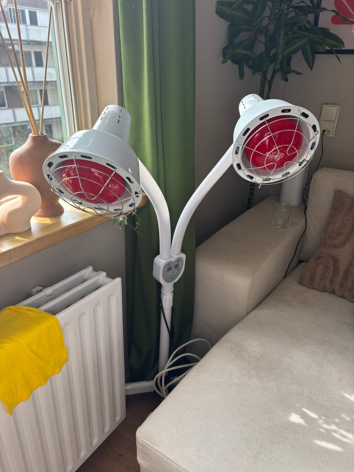 Infraroodlamp met 2 koppen - warmtelamp, Ophalen of Verzenden, Zo goed als nieuw, Overige typen