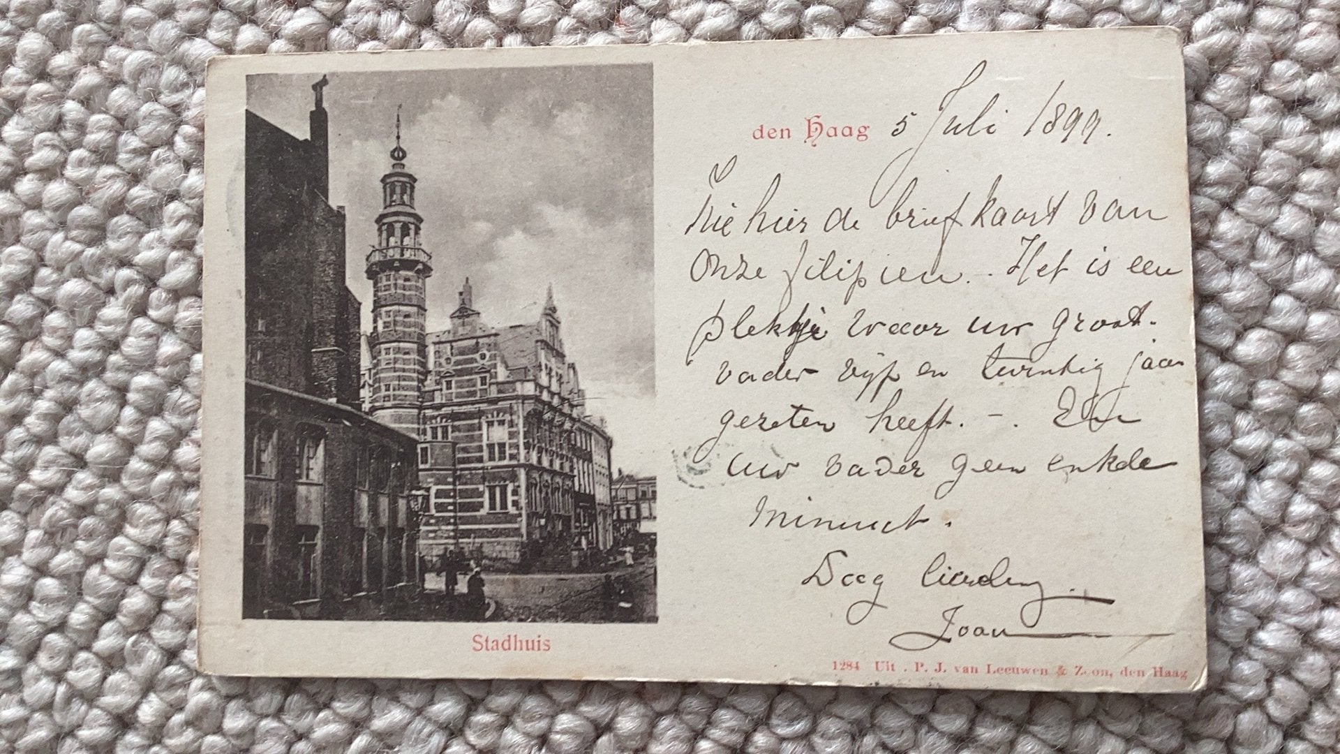 Ansichtkaart Den Haag Stadhuis 1899. 991, Verzamelen, Ansichtkaarten | Nederland, Ophalen of Verzenden, Voor 1920, Gelopen, Zuid-Holland