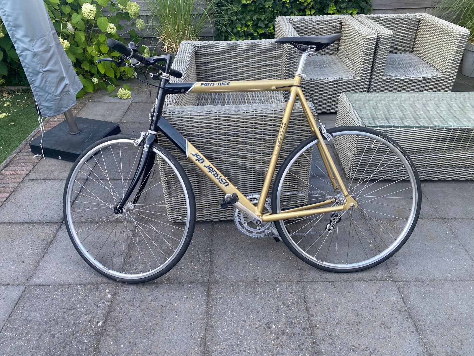 Stadsfiets (oude racefiets), Fietsen en Brommers, Fietsen | Heren | Herenfietsen, Gebruikt, Versnellingen, 61 tot 65 cm, Schijfrem