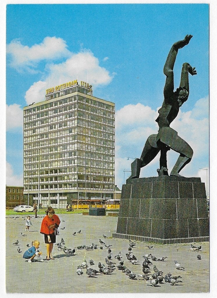 Rotterdam Verwoeste stad Ongelopen ansichtkaart B4411, Ophalen of Verzenden, 1960 tot 1980, Ongelopen, Zuid-Holland