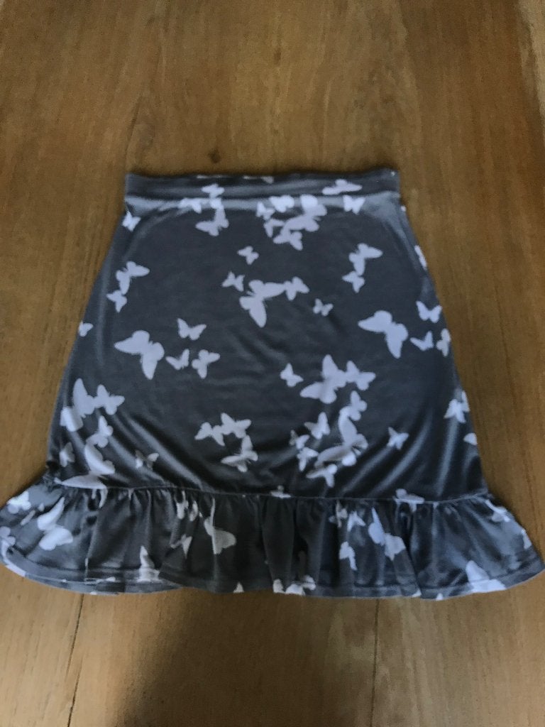grijs rokje met vlinders, Ophalen of Verzenden, Zo goed als nieuw, Grijs, Boven de knie