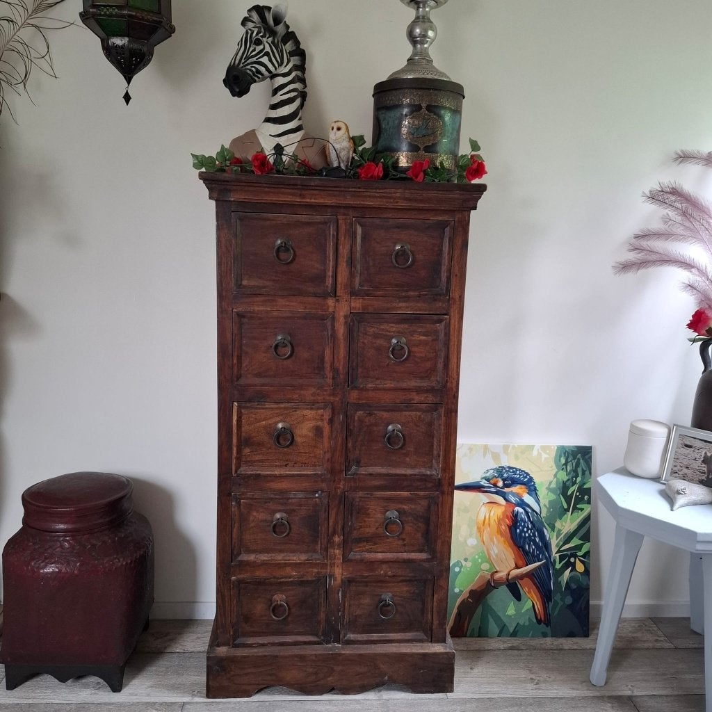 Koloniaal mooie ladenkast, Ophalen, Gebruikt, 50 tot 100 cm, 3 of 4 laden