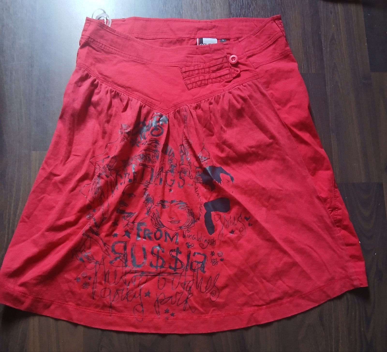 Rode rok van GSUS Industries met print, GSUS Industries, Ophalen of Verzenden, Knielengte, Maat 36 (S)