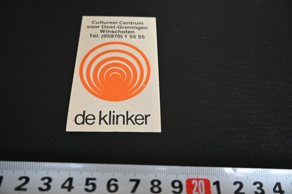 sticker winschoten DE KLINKER cultureel centrum oost-groning, Ophalen of Verzenden, Zo goed als nieuw