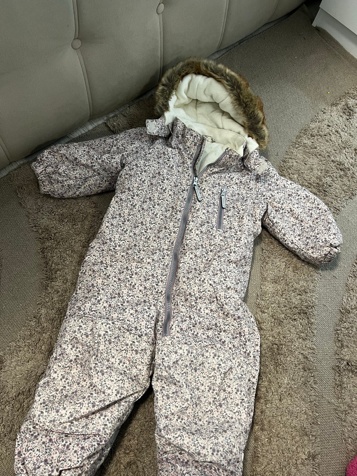 H&M winteroverall meisjes met bloemenprint, Kinderen en Baby's, Ophalen of Verzenden, Zo goed als nieuw, Meisje