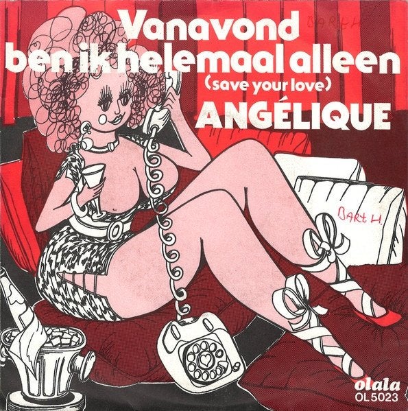 Piraten Single (1983) Angelique - Vanavond ben ik helemaal, Gebruikt, Fotohoes, 7 inch, Ophalen of Verzenden