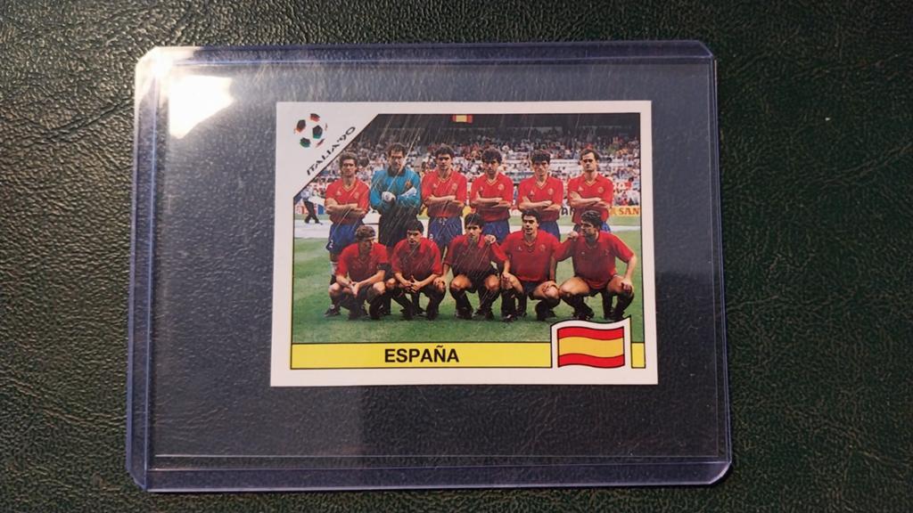 Panini Italia '90 WK Voetbal Plaatje - Spanje Team, Ophalen of Verzenden, Zo goed als nieuw, Sticker