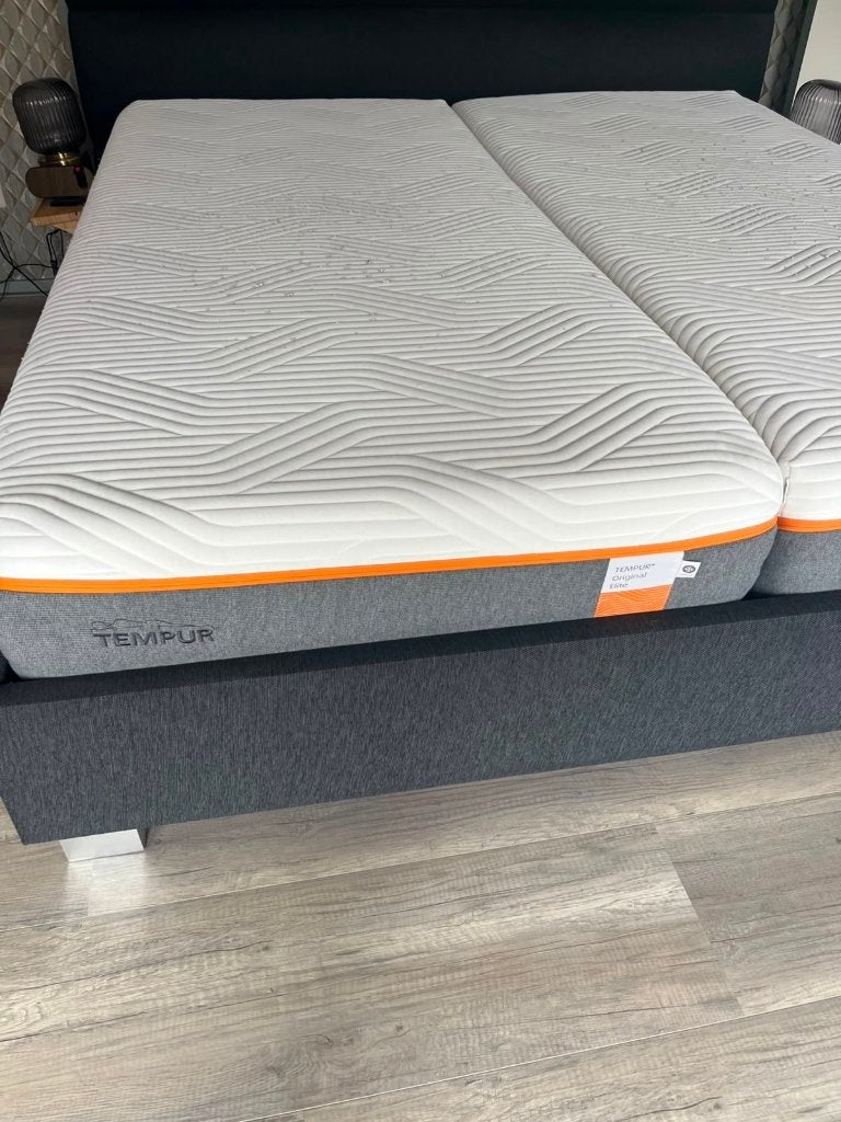 Complete Tempur 2-persoons bed – matrassen 90x200x25 cm, Huis en Inrichting, Slaapkamer | Bedden, Ophalen, 90 cm, Blauw, Tweepersoons