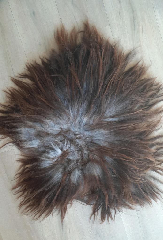 Schapenvacht handgemaakt biologisch, Grijs, Nieuw, Rechthoekig, 50 tot 100 cm