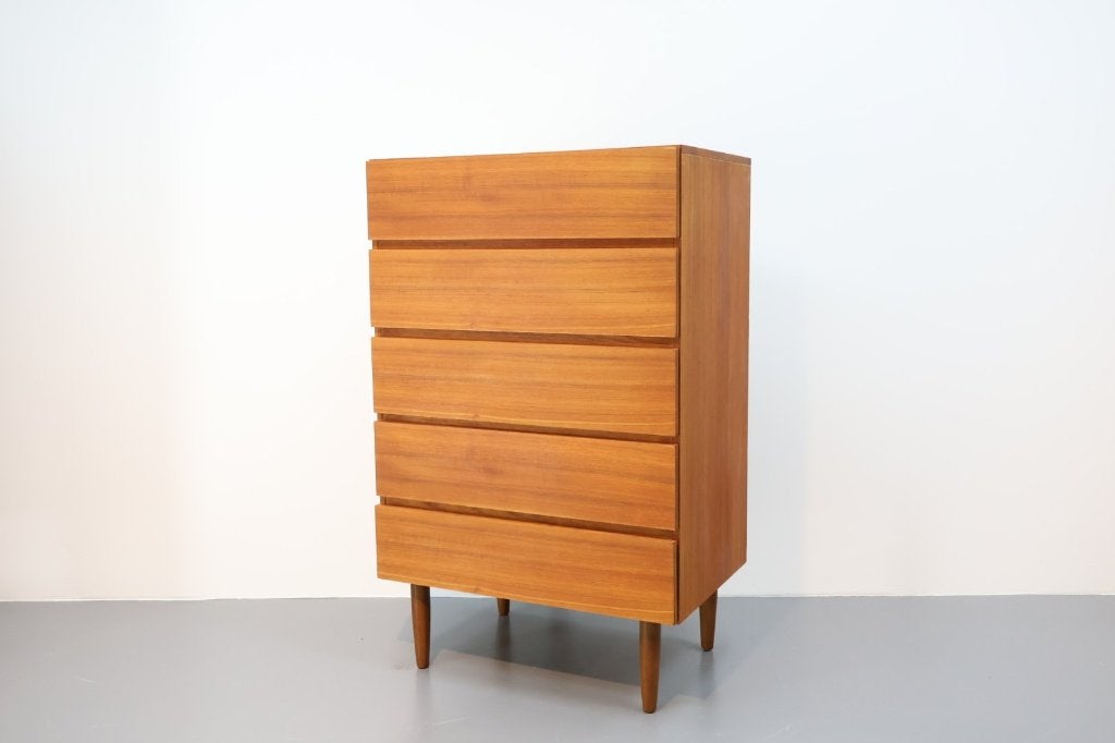 Deense ladekast | Teak | 5 lades, Ophalen, Deens, ., 100 tot 150 cm