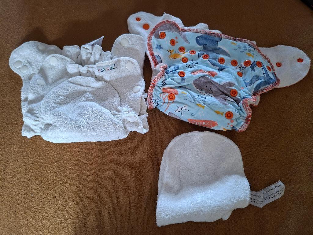 2 wasbare luiers maat s, Kinderen en Baby's, Badjes en Verzorging, Ophalen of Verzenden, Zo goed als nieuw, Overige typen
