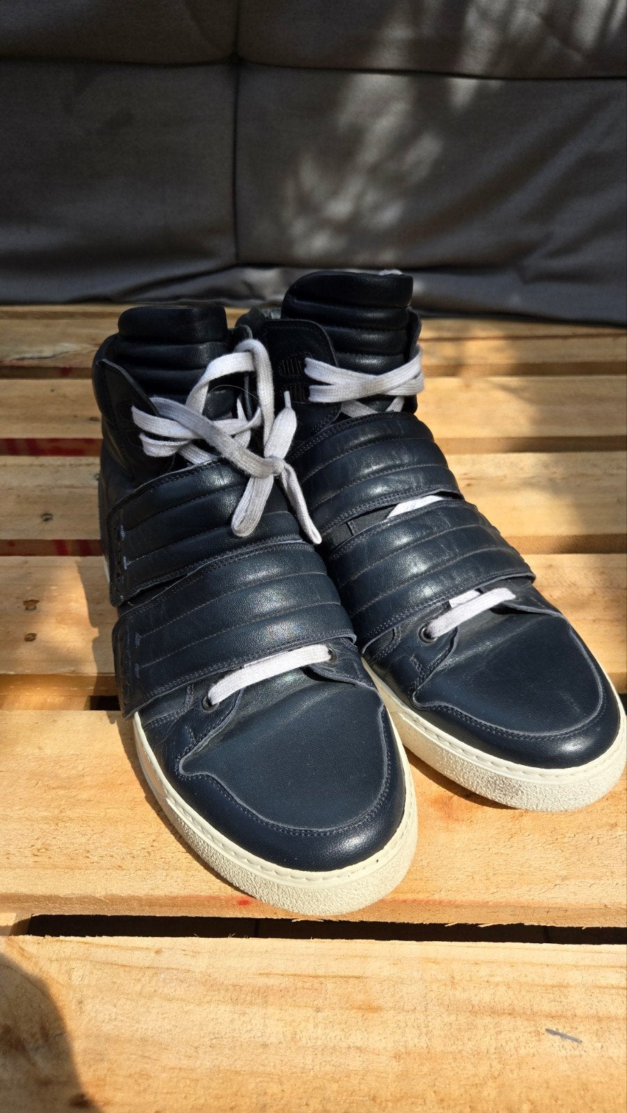 Hoge sneakers van Dsquared2 in donkerblauw leer, maat 44, Dsquared2, Blauw, Ophalen of Verzenden, Sneakers of Gympen