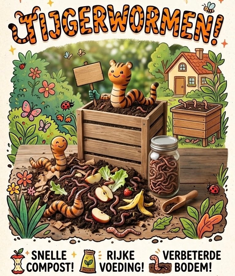 Tijgerwormen voor Wormenhotel, Ophalen, Overige typen