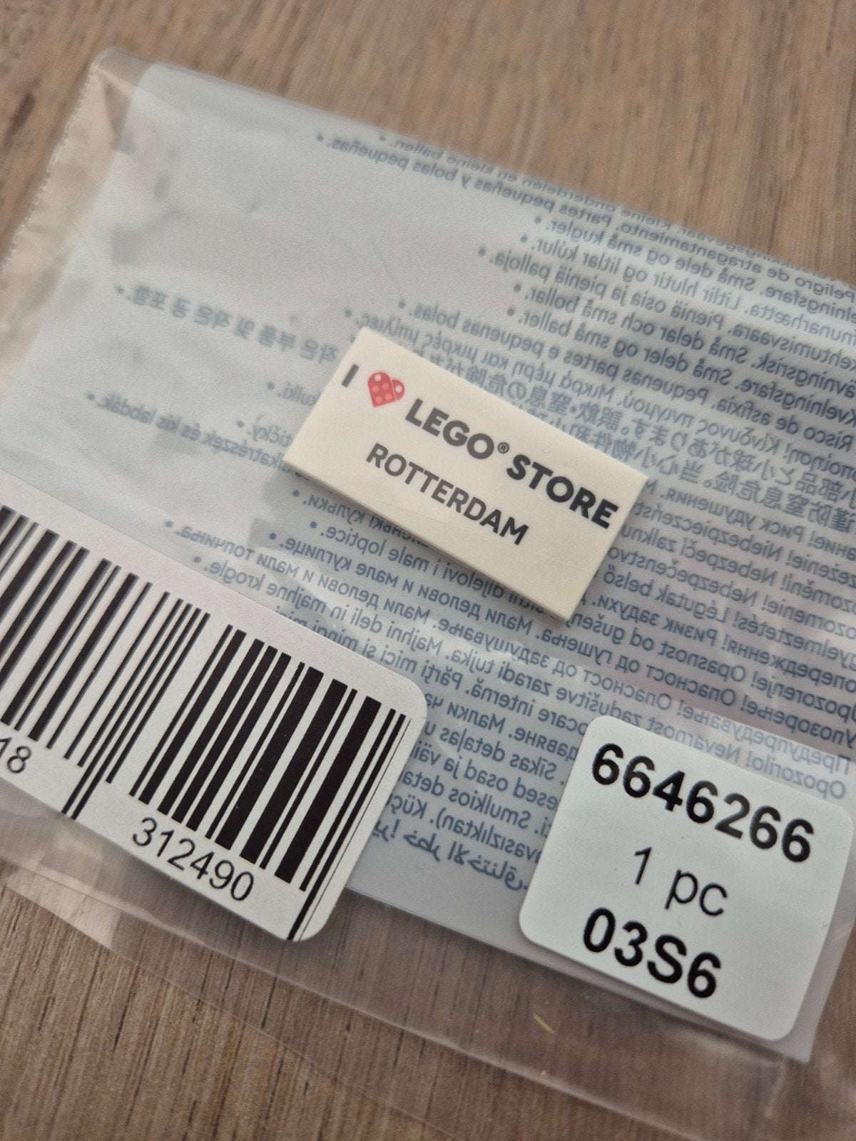 LEGO I ️❤️ LEGO Store Rotterdam Tile - 𝗻𝗶𝗲𝘂𝘄, Kinderen en Baby's, Speelgoed | Duplo en Lego, Nieuw, Lego, Losse stenen, Ophalen of Verzenden
