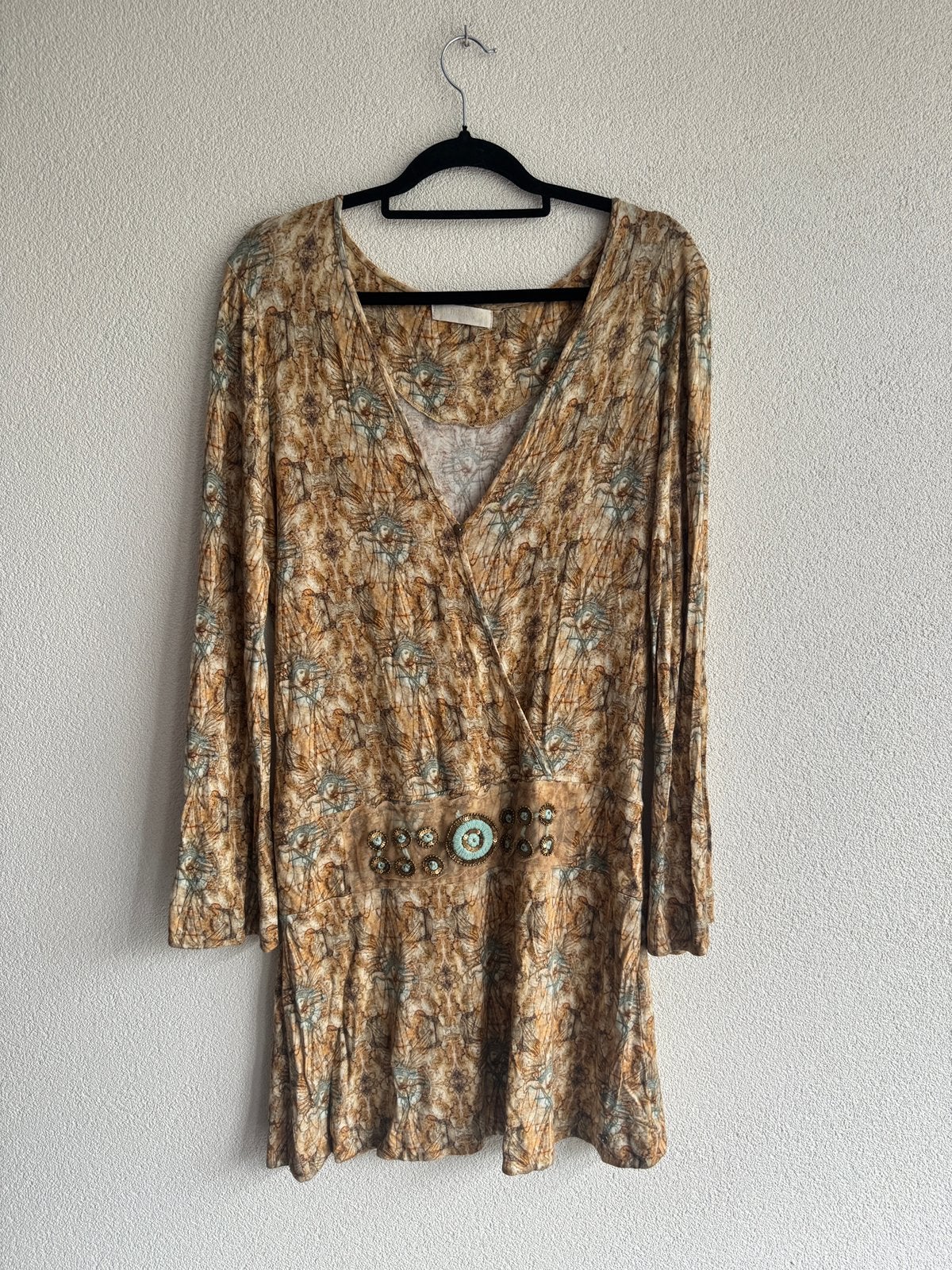 Isla Ibiza boho stijl zomerse midi jurk met print, Maat 38/40 (M), Ophalen of Verzenden, Zo goed als nieuw, Isla Ibiza