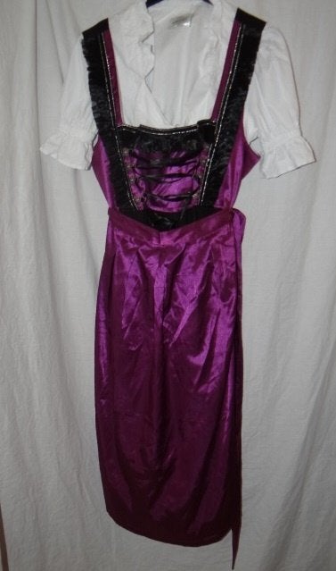 Mooie paars/zwarte EDELNICE TRACHTENMODE DIRNDL jurk, Carnaval, Maat 46/48 (XL) of groter, Ophalen of Verzenden, Kleding