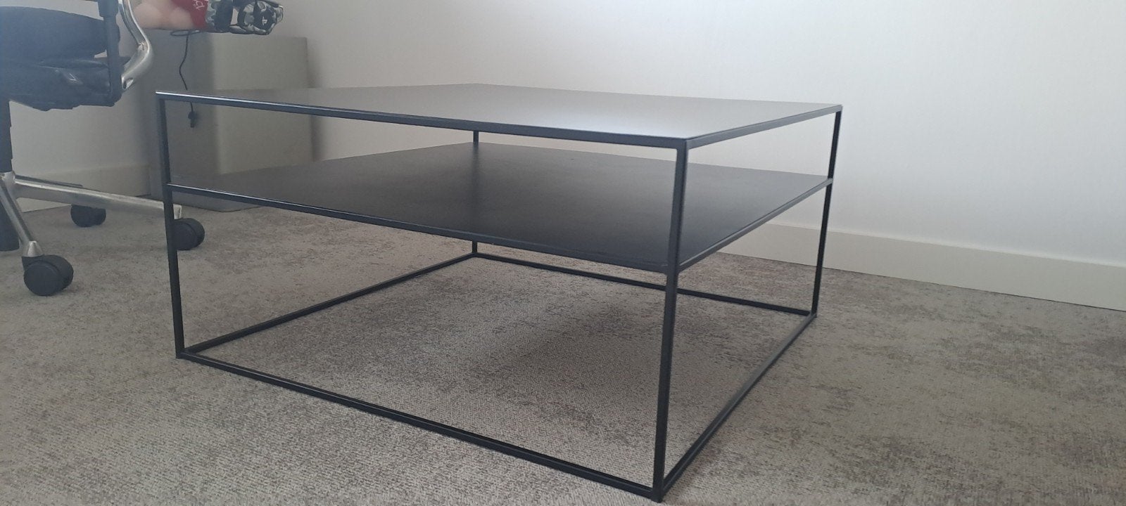 Zwarte Salontafel met twee niveaus, Ophalen, Gebruikt, 50 tot 100 cm, Modern, Industrieel