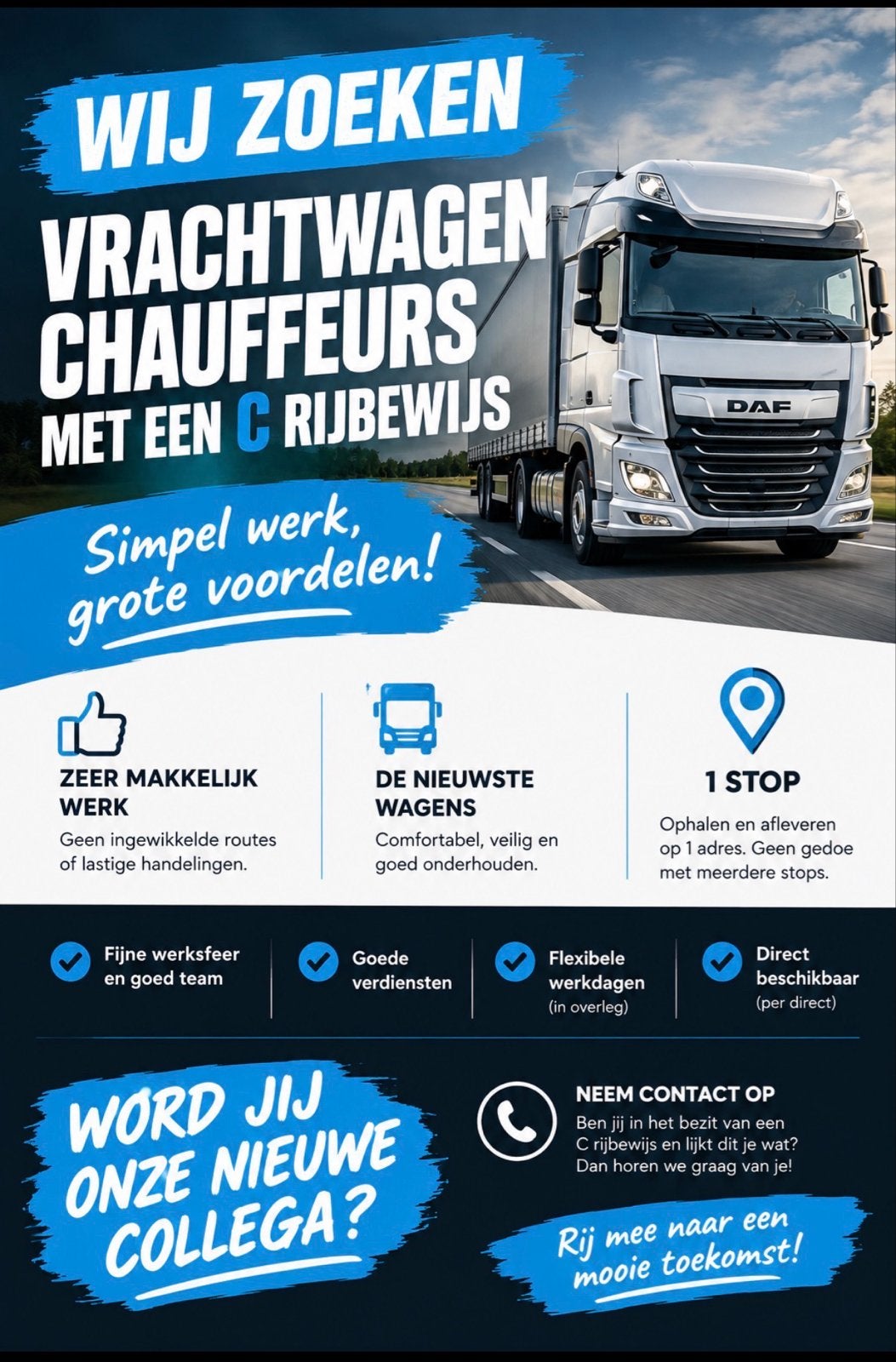C chauffeur gezocht, Vacatures