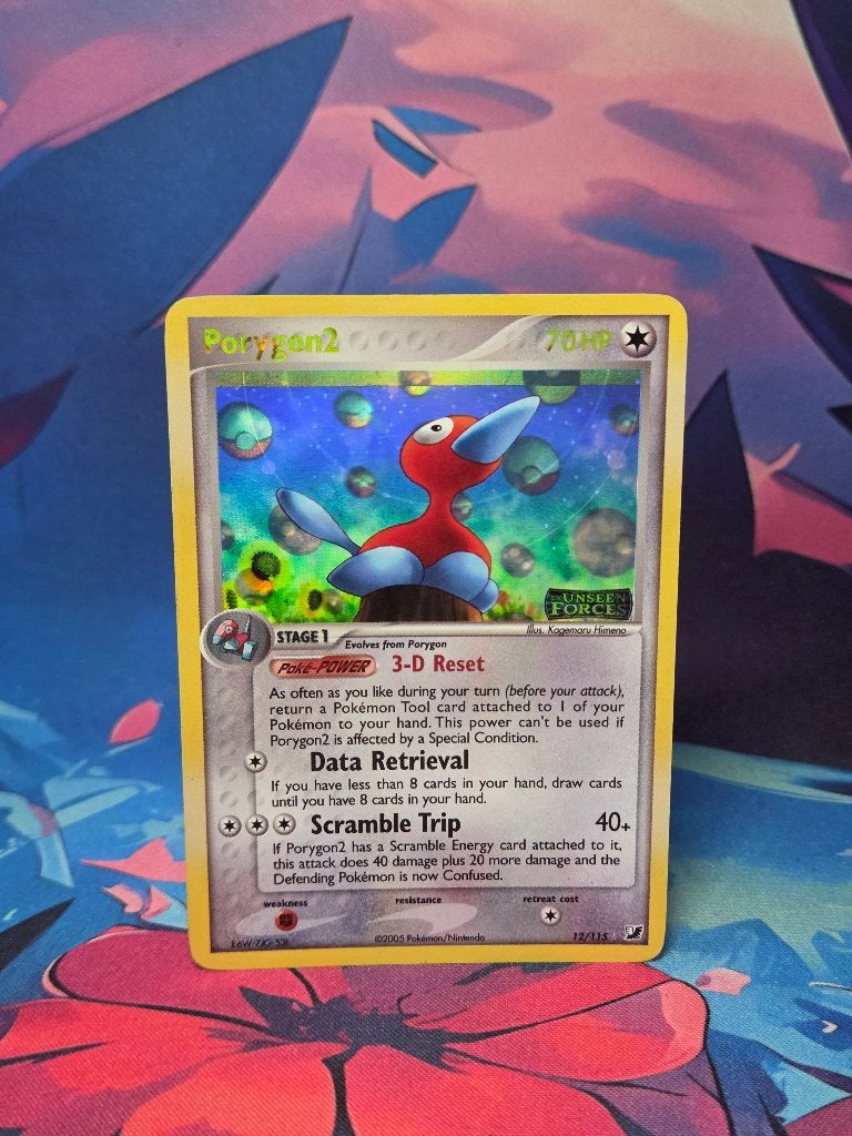Pokémon Porygon2 Holo 12/115 – EX Unseen Forces, Ophalen of Verzenden, Zo goed als nieuw