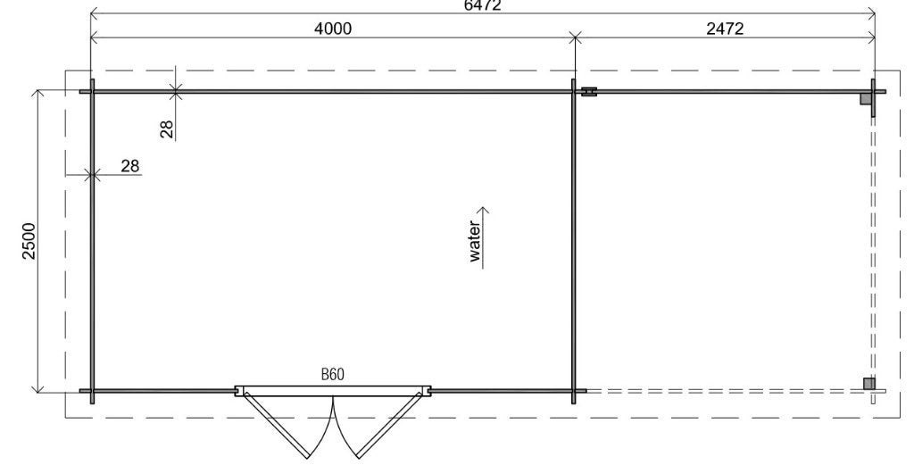 Fonteyn Basicline Lelie met overkapping 650x250cm Keteldruk, 200 tot 400 cm, Verzenden, Blokhut, Nieuw