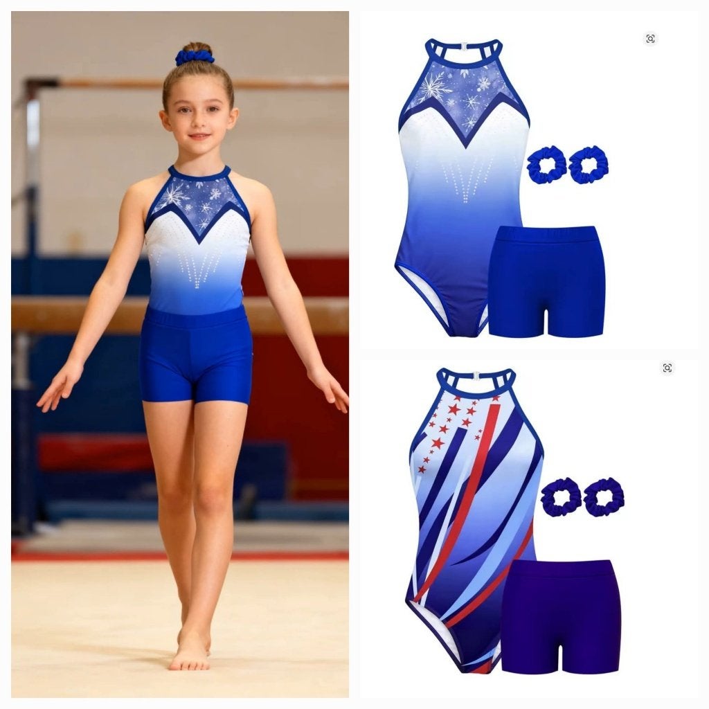 Turnpakje + turnbroekje blauw 116 122 128 134 140 146 152, Blauw, Nieuw, Turnpak(je), Kindermaat 122 t/m 140
