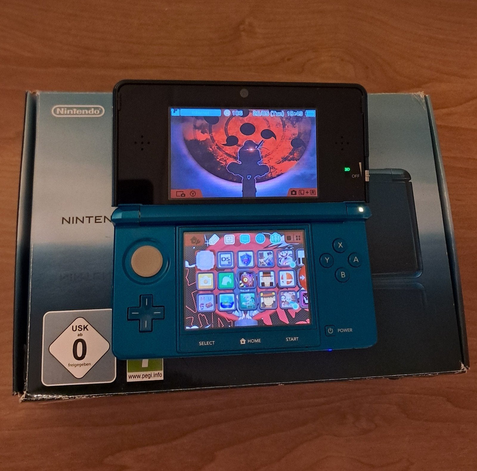 Nintendo 3DS Aqua Blue incl. 128GB SD, Spelcomputers en Games, Spelcomputers | Nintendo 2DS en 3DS, Ophalen, Met games, Blauw