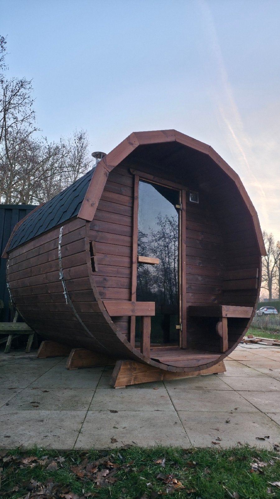 2,5M Barrel Sauna Gratis Levering en Plaatsing - 10% KORTING, Sport en Fitness, Sauna, Ophalen of Verzenden, Nieuw, Complete sauna