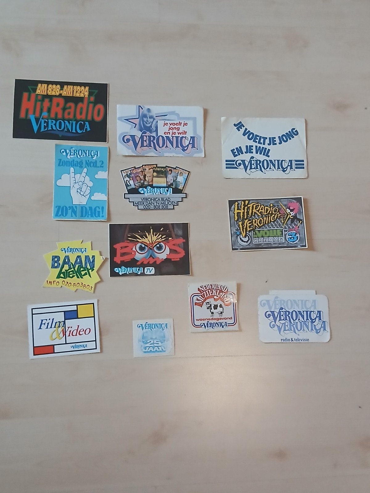 Vintage Veronica Stickers Collectie - Radio & Televisie, Verzamelen, Ophalen of Verzenden, Gebruikt, Film, Tv of Omroep