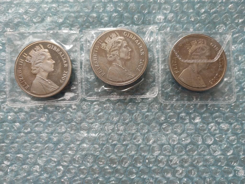 Gibraltar 1 crown, 3 muntenset, Verzenden, Overige landen, Losse munt