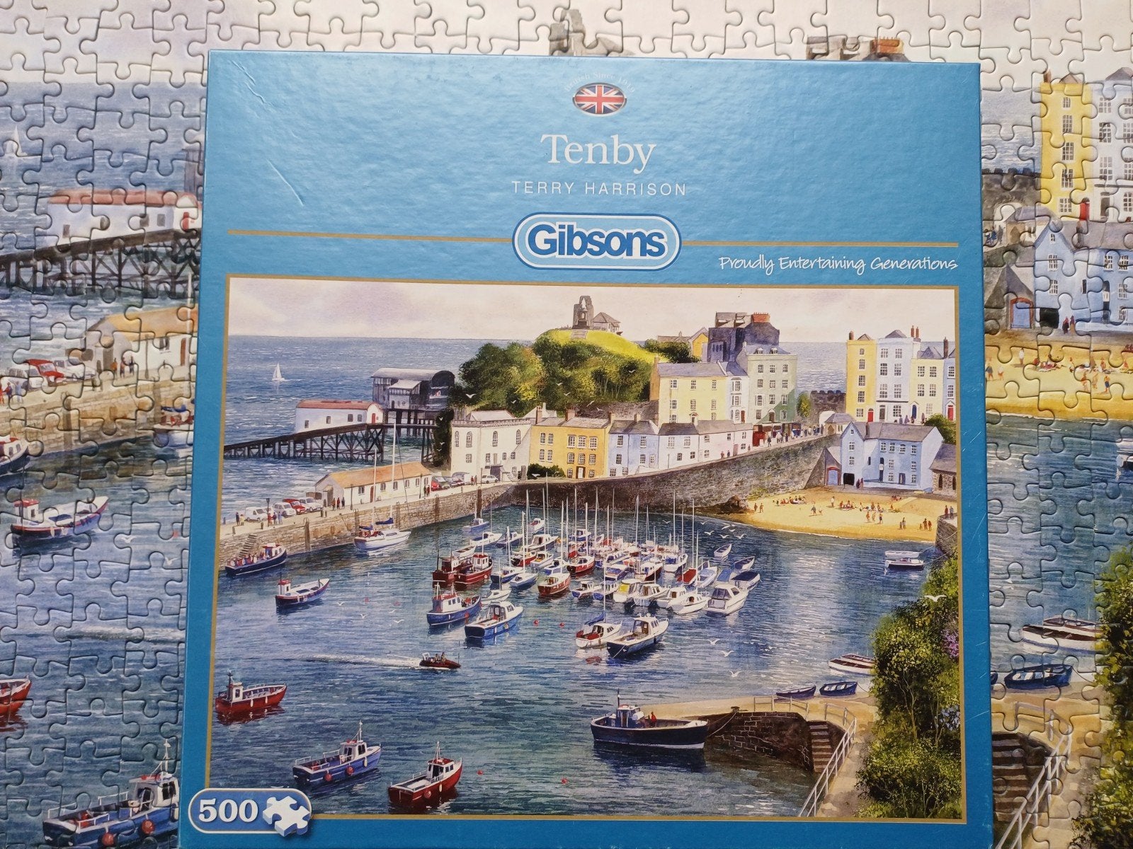 Puzzel 500 stukjes Gibsons Haventje, Hobby en Vrije tijd, Denksport en Puzzels, Ophalen of Verzenden, 500 t/m 1500 stukjes, Zo goed als nieuw