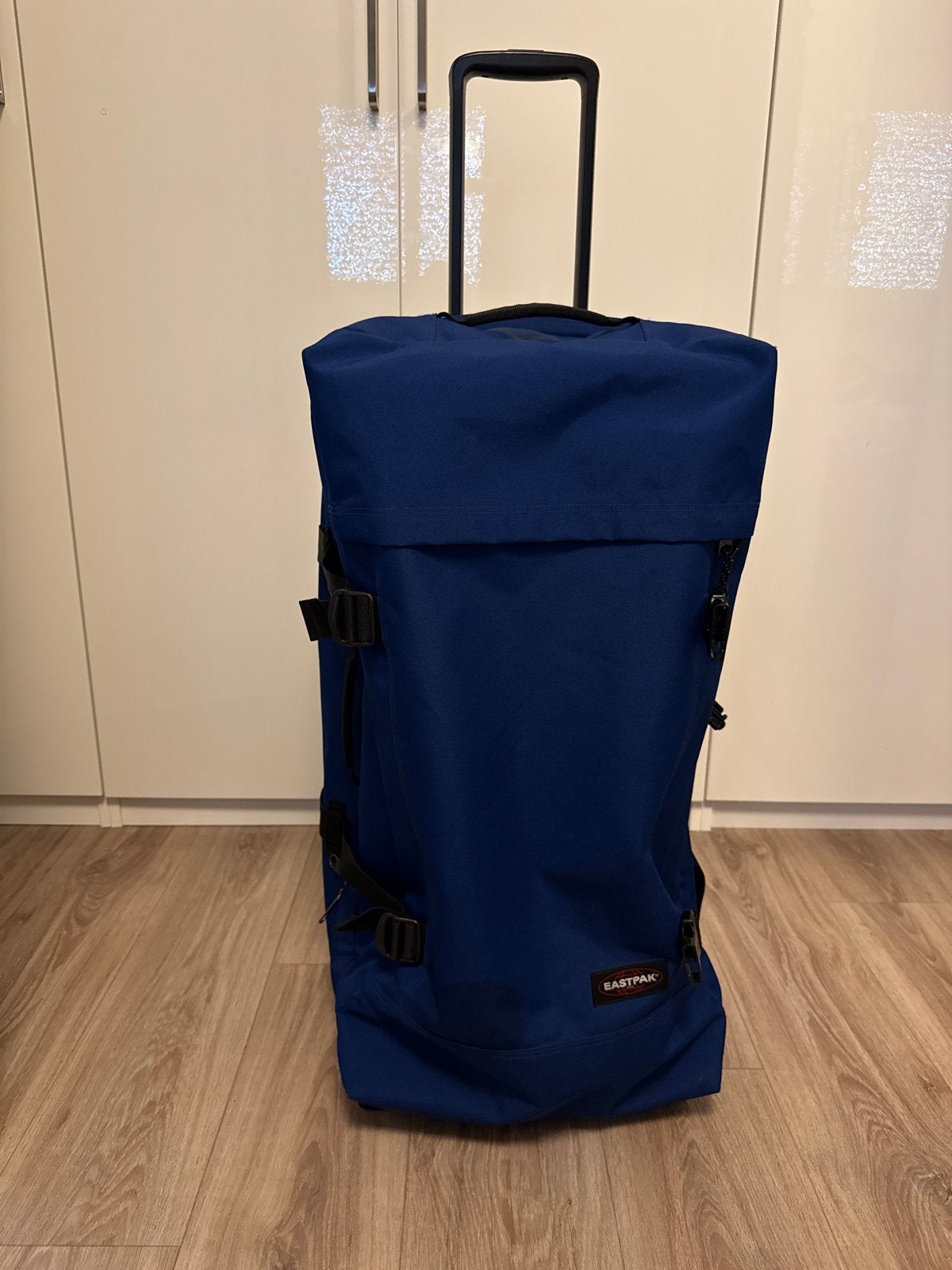 Eastpak Tranverz maat L reistas met wieltjes en tsa slot, Ophalen, 30 cm of meer, Gebruikt, Blauw