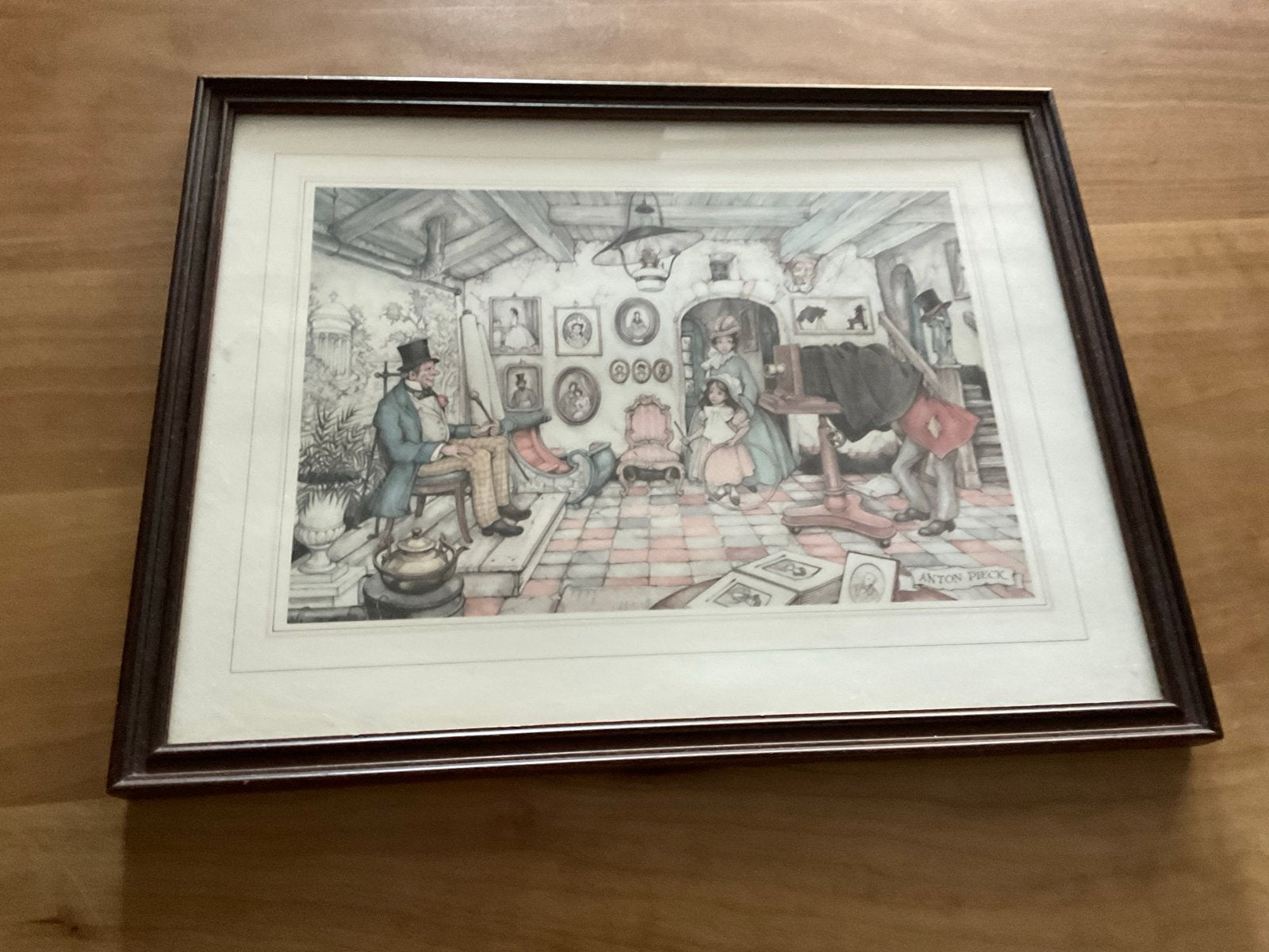 Anton Pieck Schilderij in Tijdloze Lijst, Antiek en Kunst, Kunst | Schilderijen | Klassiek, Portret of Personen, Realistisch, Ophalen of Verzenden