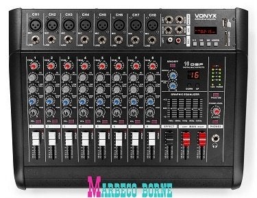 Mixer, Power mengpaneel met versterker, 8-kanaals Powermixer, Vonyx, Nieuw, Info@marbeco.nl, Overige instrumenten