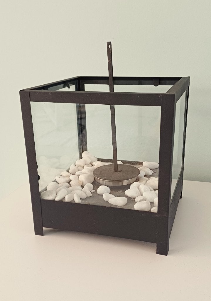 Sfeerhaard / tafel haard, zwart met glas, Ophalen, Gebruikt, Vrijstaande haard, Overige soorten