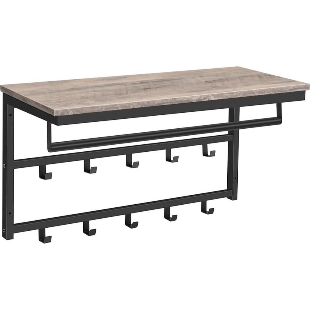 Kapstokken-Wandkapstok-Hout Metaal–10Haken-4Kleur-60x30x42cm, Wandkapstok, Ophalen of Verzenden, Zo goed als nieuw, Minder dan 100 cm
