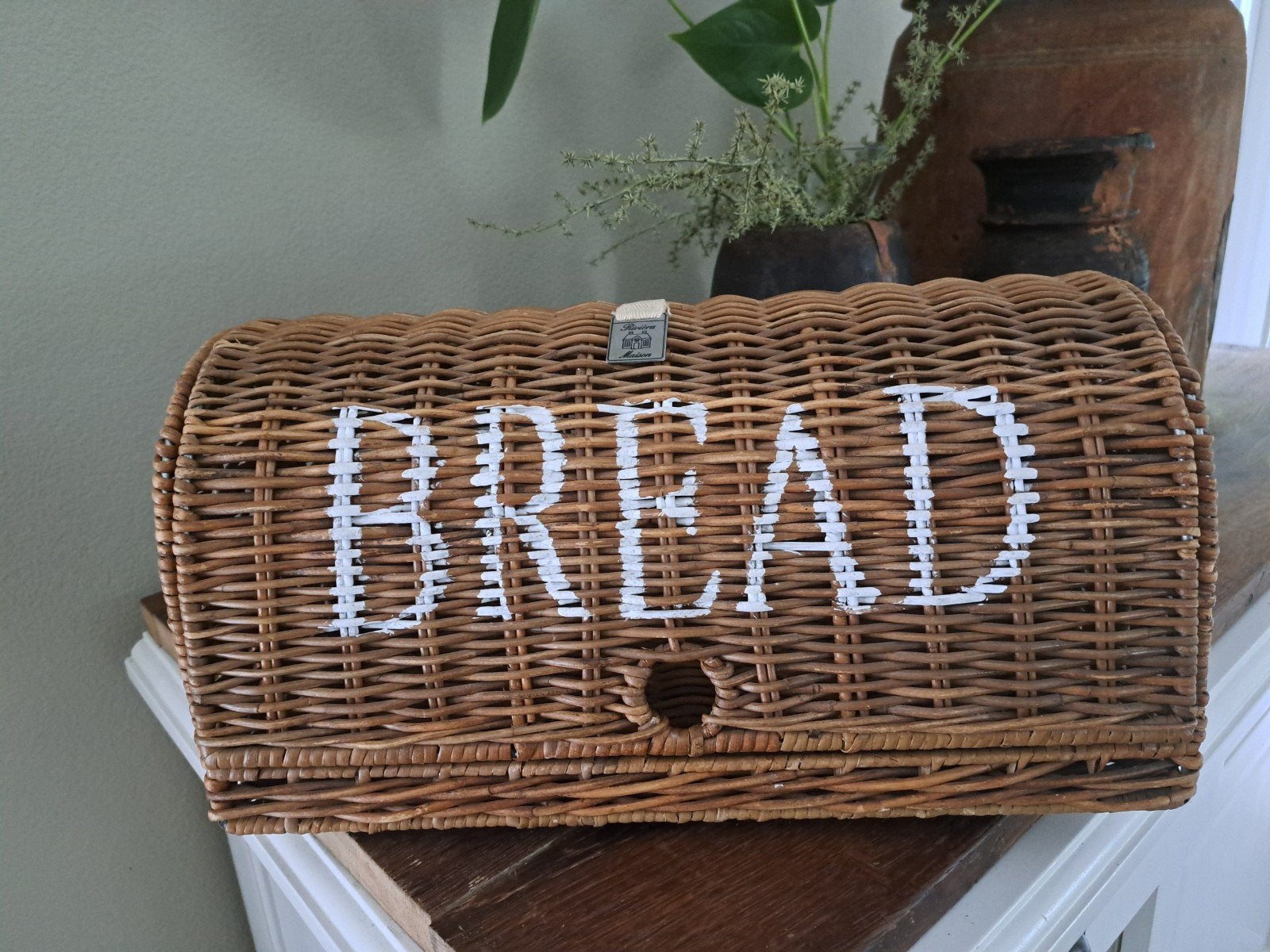 Riviera Maison broodmand rustic rattan, Ophalen of Verzenden, Zo goed als nieuw, Rond, Riet