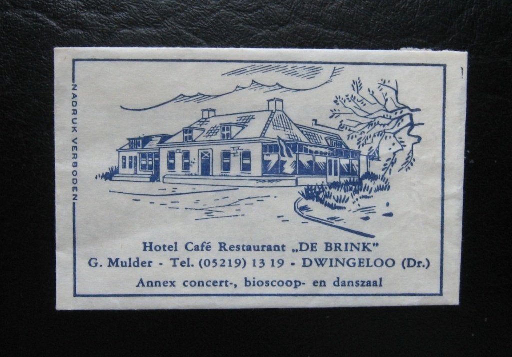 5564 Dwingeloo (Dr.) - Hotel Cafe Restaurant De Brink, Ophalen of Verzenden, Nederland