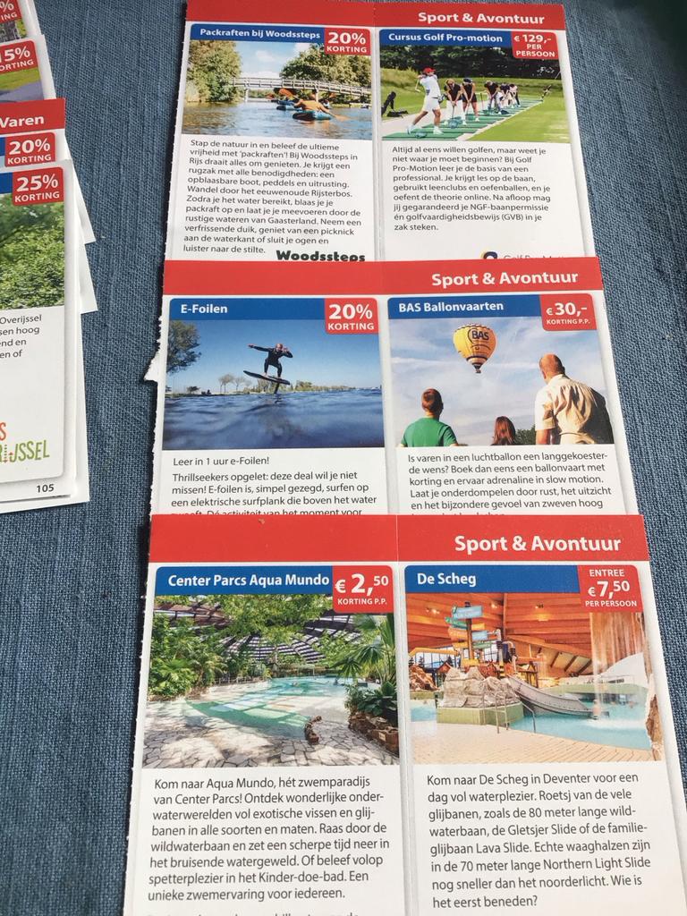 Sport en avontuur met voordeelbon, Tickets en Kaartjes, Drie personen of meer, Kortingskaart