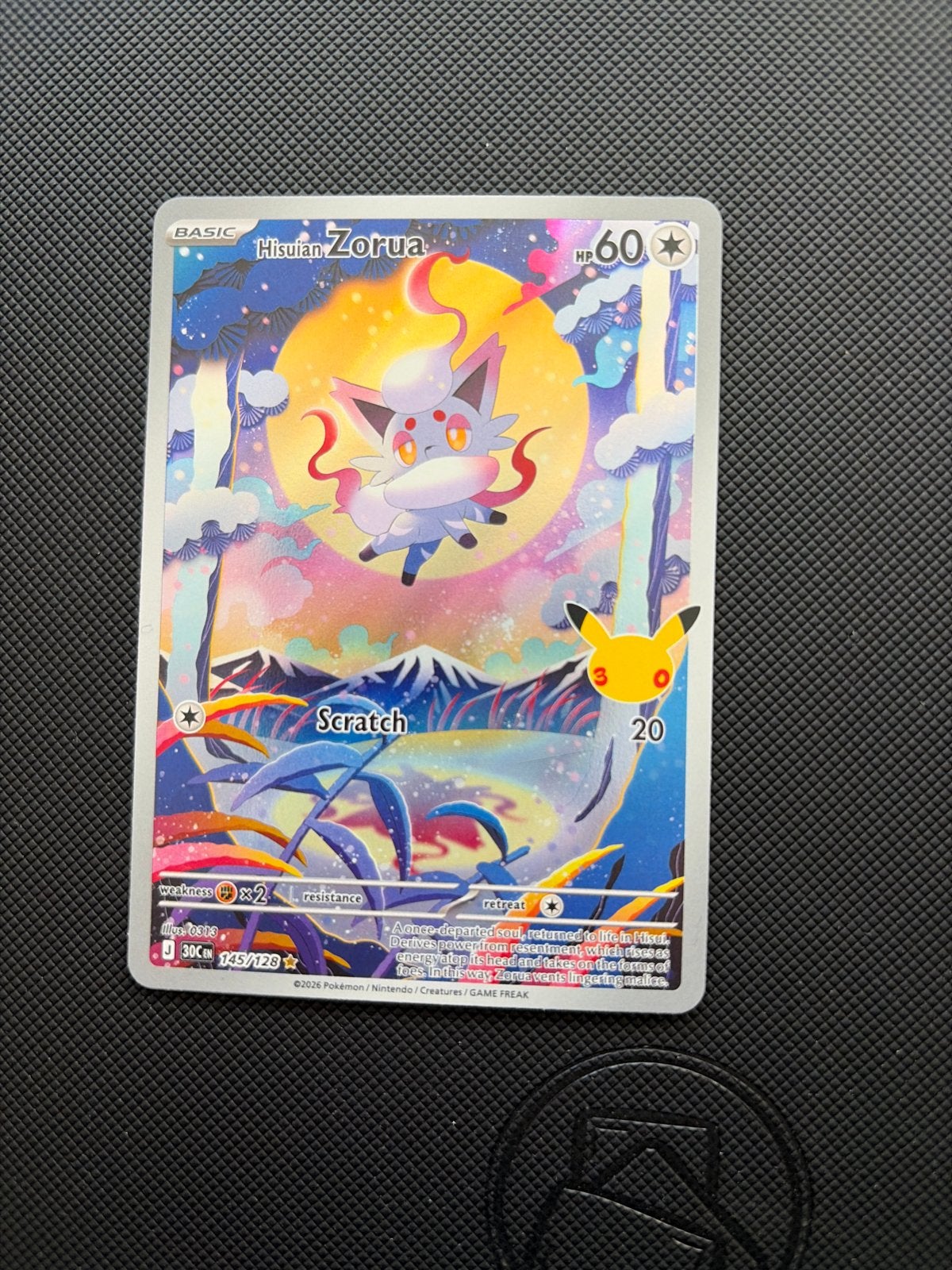 Hisuian Zorua Pokémon Kaart - Full Art, Ophalen of Verzenden, Zo goed als nieuw, Losse kaart