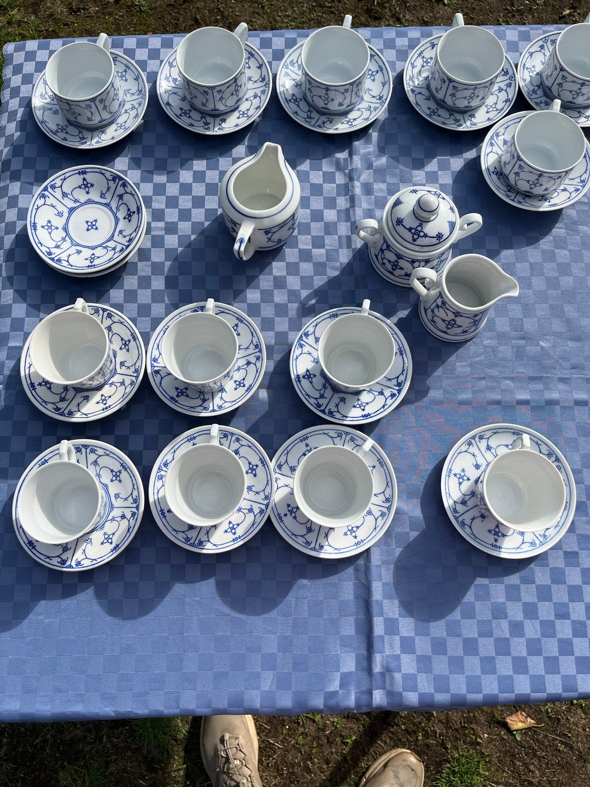 Saks Blauw Jaeger Servies - Koffie- en Theekopjes, Gebruikt, Overige merken, Klassiek, Ophalen of Verzenden